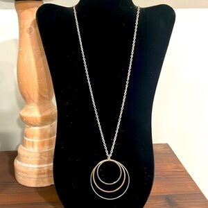 Lane Bryant silver and gold tone multi hoop pendant necklace